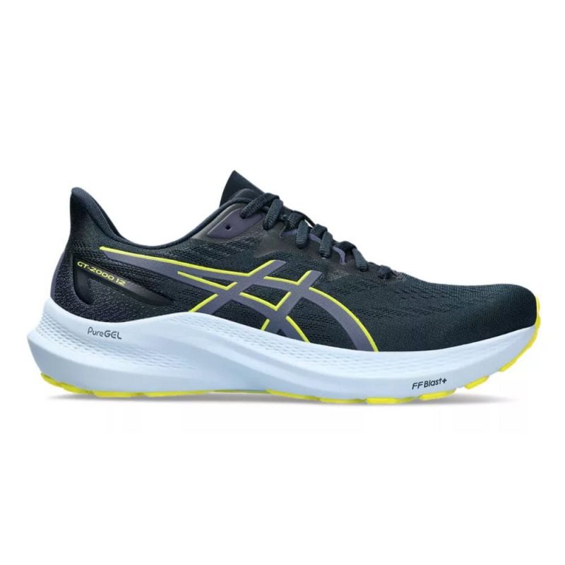 Asics Men's GT-2000 12 Men's Shoes - BlackToe Running#colour_french-blue-bright-yellow