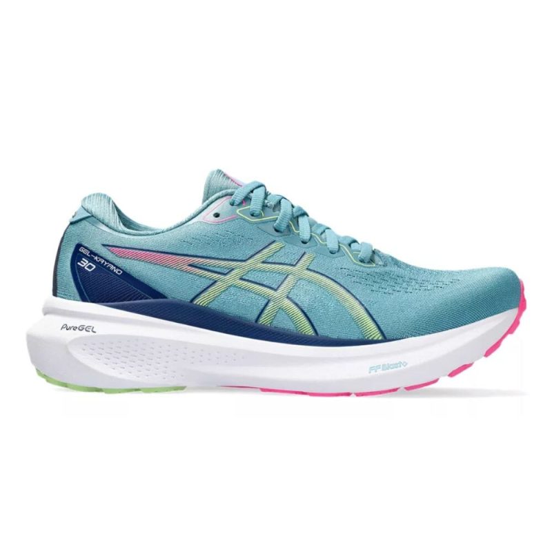 Asics Women's Gel-Kayano 30 Women's Shoes - BlackToe Running#colour_gris-blue-lime-green