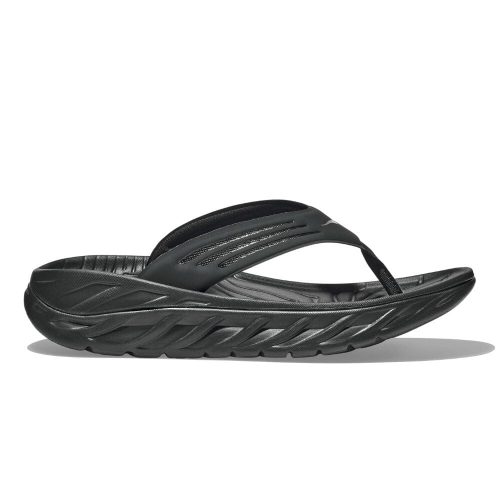 Hoka Men's Ora Recovery Flip - BlackToe Running#colour_black-dark-gull-gray