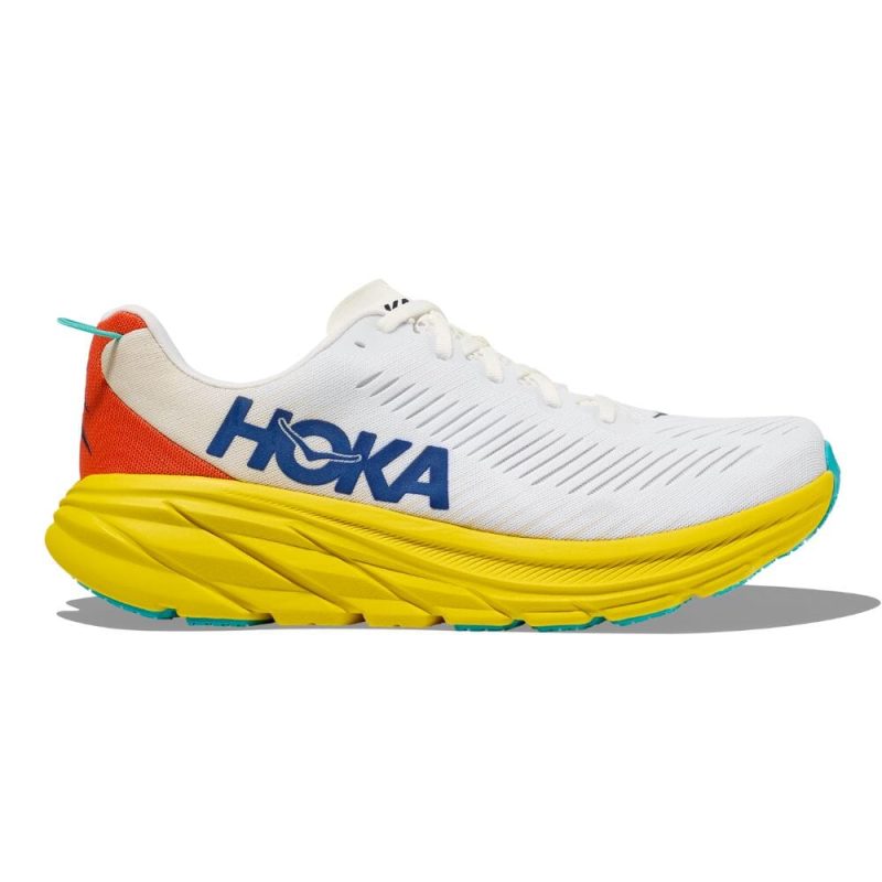 Hoka One One Men's Rincon 3 Men's Shoes - BlackToe Running#colour_white-eggnog