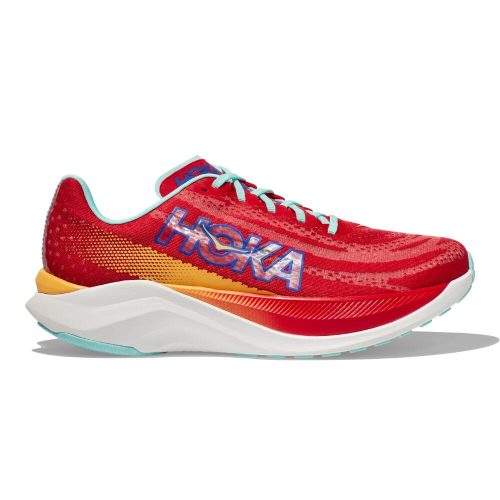 Hoka One One Men's Mach X Men's Shoes - BlackToe Running#colour_cerise-cloudless