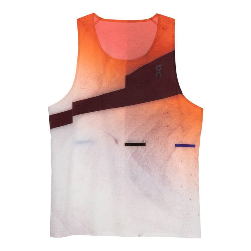 On Men's Race Singlet - BlackToe Running#colour_flame-white