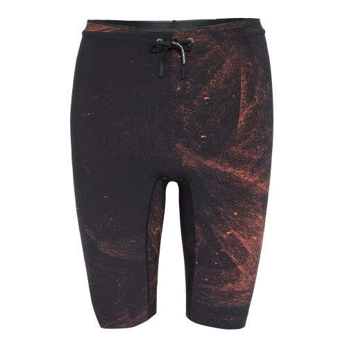 On Men's Race Tights Half - Prism Capsule - BlackToe Running#colour_black-flame