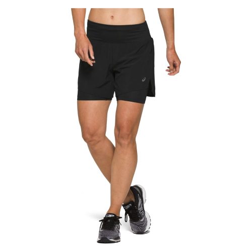 Asics Women's Road 2-N-1 5.5Inch Short Women's Shorts - BlackToe Running#colour_performance-black