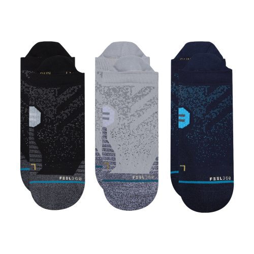 Stance Unisex Run Tab 3-Pack Socks - BlackToe Running#colour_multi-colour