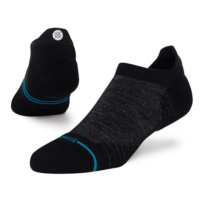 Stance Run Light Wool Tab Socks - BlackToe Running#colour_black