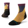 Stance Run Vertical Wool Quarter Socks - BlackToe Running#colour_gold