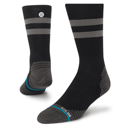 Stance Unisex - Run Franchise - Ultralight Crew Socks - BlackToe Running#colour_black