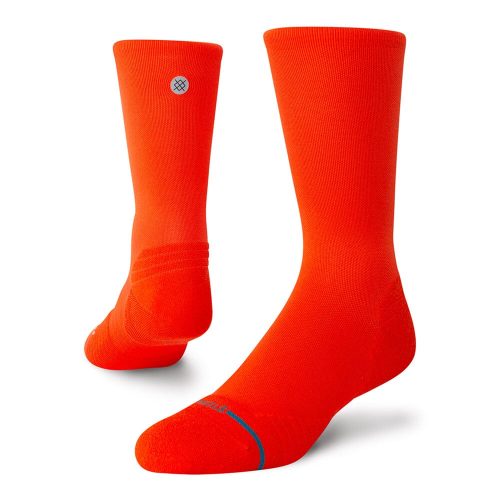 Stance Run Iconic Light Crew Socks - BlackToe Running#colour_tomato