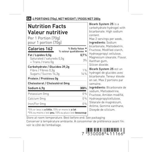 BICARB SYSTEM 25 Nutrition Facts