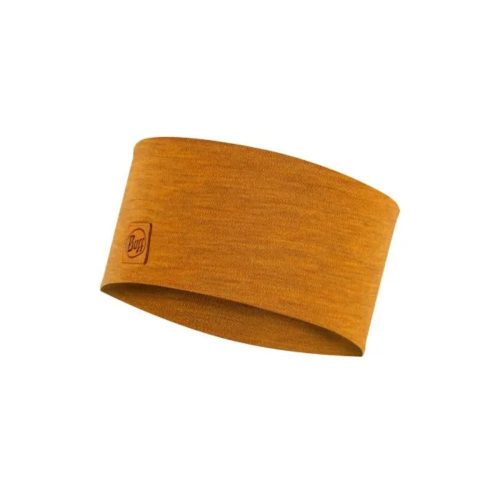 Buff Merino Wide Headband Headwear - BlackToe Running#colour_solid-mustard