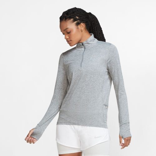 Nike Women's Element 1/2-Zip Running Top - BlackToe Running#colour_smoke-grey-lt-smoke-grey-reflective-silver