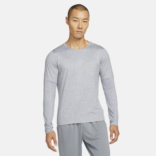 Nike Men's Dry Fit Element Running Crew Men's Tops - BlackToe Running#colour_smoke-grey