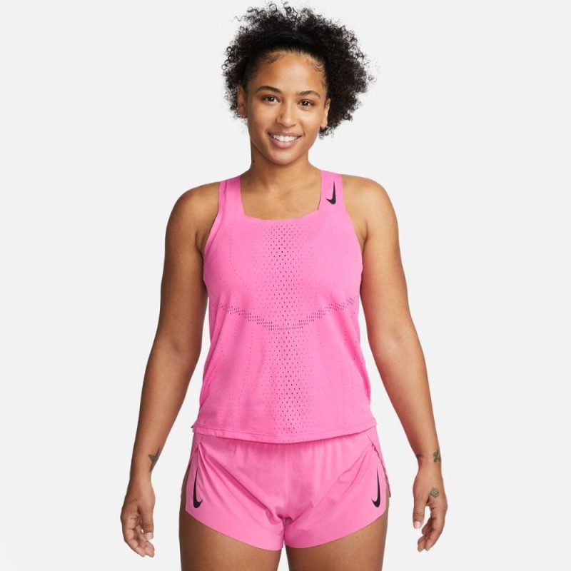 Nike Women's Dri-FIT ADV AeroSwift Racing Singlet - BlackToe Running#colour_pink