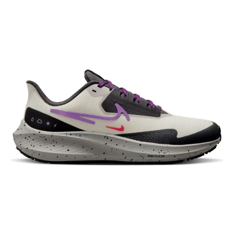 Nike Women's Air Zoom Pegasus 39 Shield Women's Shoes - BlackToe Running#colour_light-bone-vivid-purple-cobblestone