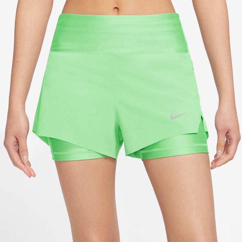 Nike Women's Dri-FIT Swift Mid-Rise 3" 2-in-1 Running Shorts with Pockets - BlackToe Running#colour_green