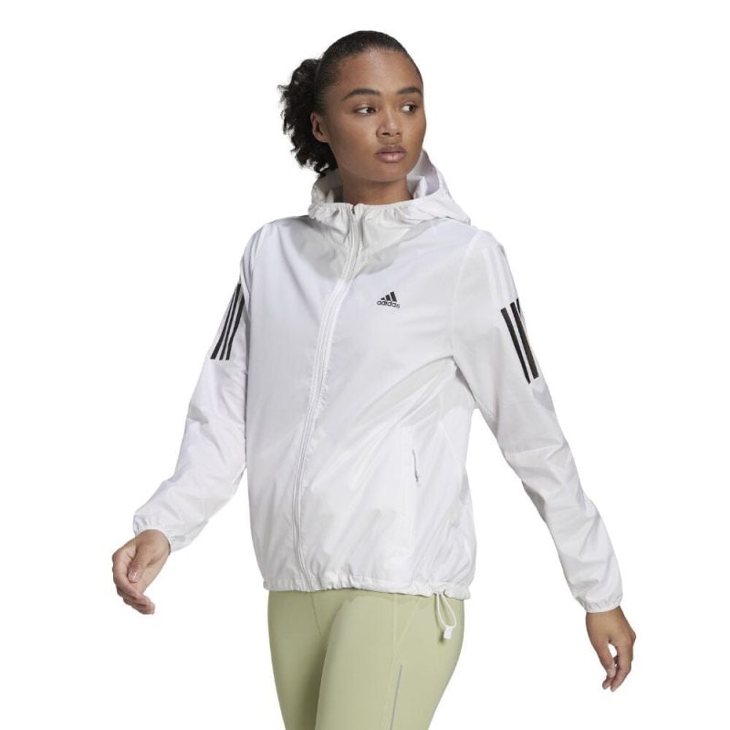 Adidas Women's Own the Run Hooded Windbreaker - BlackToe Running#colour_white