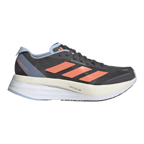 Adidas Women's Adizero Boston 11 Women's Shoes - BlackToe Running#colour_grey-six-coral-fusion-blue-dawn