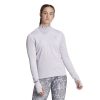 Adidas Women's Fast Running Half-Zip Long Sleeve Top Women's Tops - BlackToe Running#colour_silver-dawn