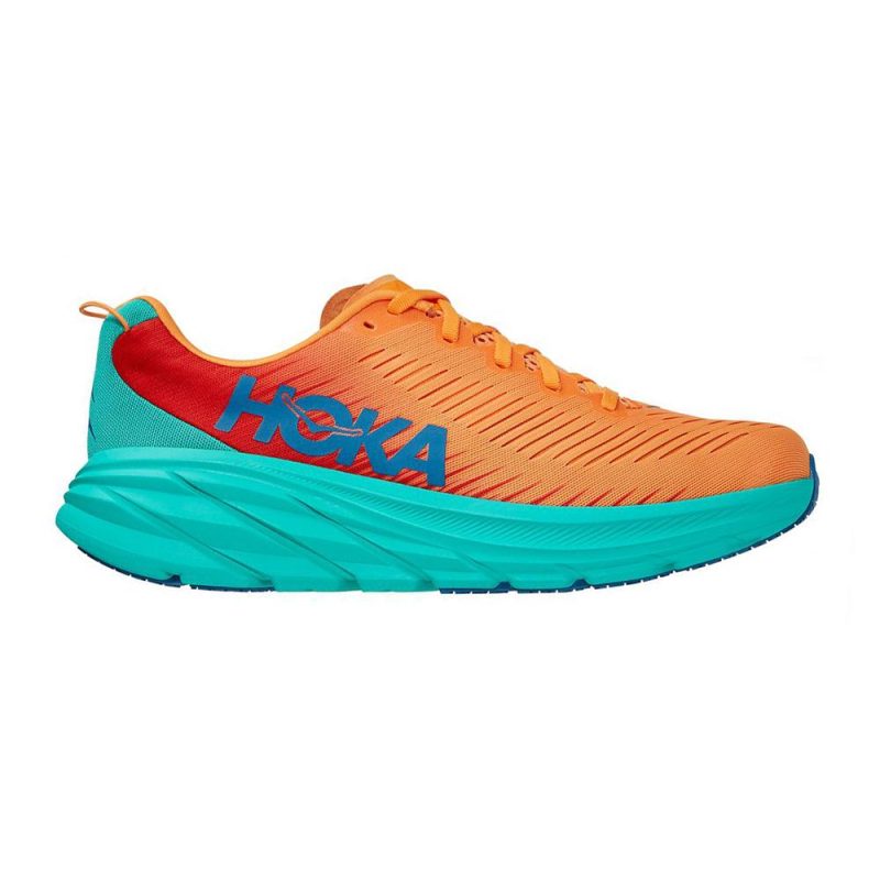 Hoka One One Men's Rincon Men's Shoes - BlackToe Running#colour_blazing-orange