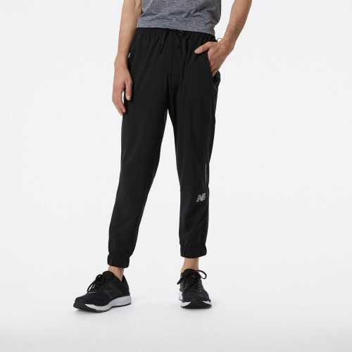 New Balance Men's Impact Run Woven Pant Men's Bottoms - BlackToe Running#colour_black