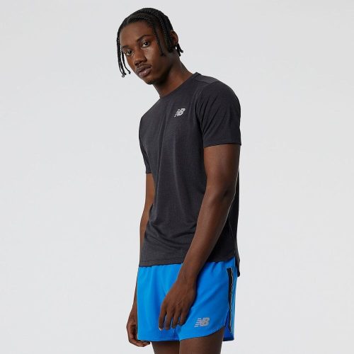 New Balance Men's Impact Run Short Sleeve Men's Tops - BlackToe Running#colour_black