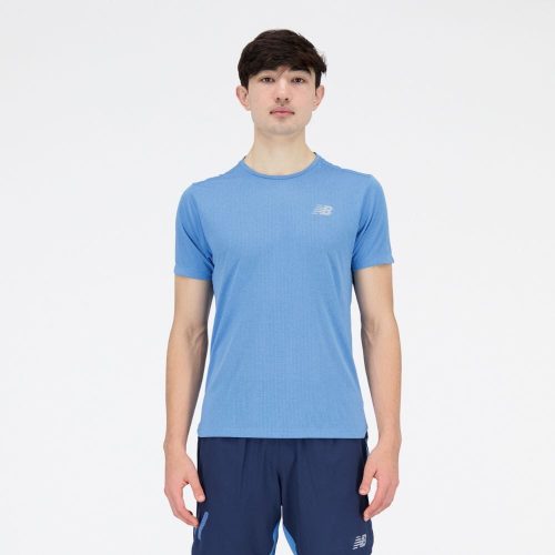 New Balance Men's Impact Run Short Sleeve Men's Tops - BlackToe Running#colour_heritage-blue-heather