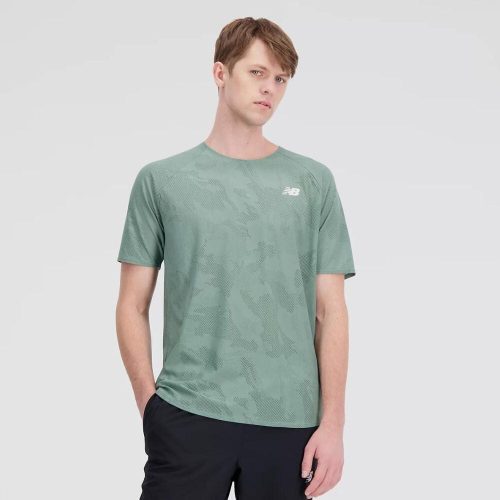 New Balance Men's Q Speed Jacquard ICEx Technology Short Sleeve - BlackToe Running#colour_dark-juniper