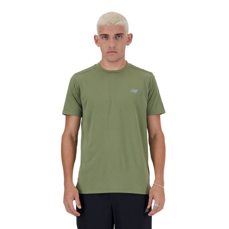 New Balance Men's Sport Essentials T-Shirt - BlackToe Running#colour_dark-olive