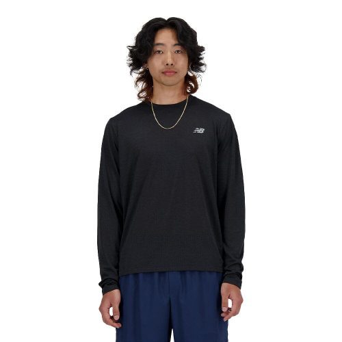 New Balance Men's Athletics Long Sleeve - BlackToe Running#colour_black