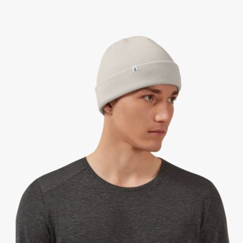 On Running Merino Beanie Headwear - BlackToe Running#colour_white