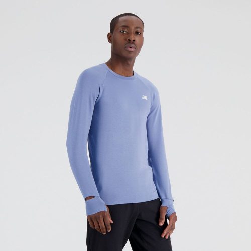 New Balance Men's Q Speed 1NTRO Long Sleeve - BlackToe Running#colour_mercury-blue