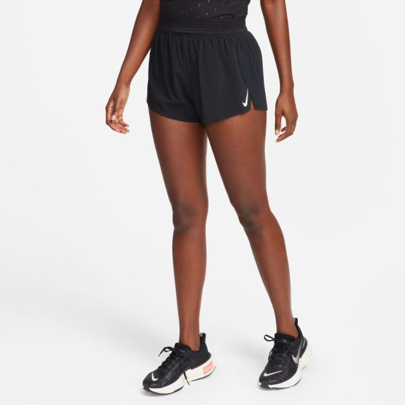 Nike Women's AeroSwift Dri-FIT ADV Mid-Rise Brief-Lined Running Shorts - BlackToe Running - #colour_black