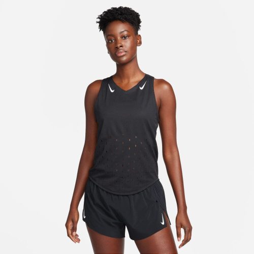 Nike Women's AeroSwift Dri-FIT ADV Running Singlet - BlackToe Running#colour_black-white