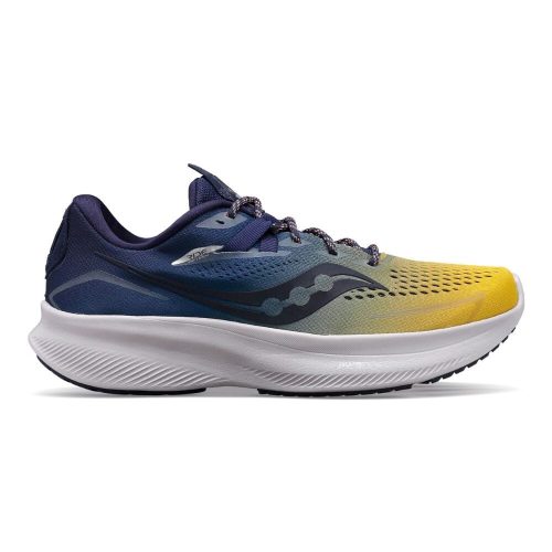 Saucony Women's Ride 15 Women's Shoes - BlackToe Running#colour_blue-yellow-night-lite