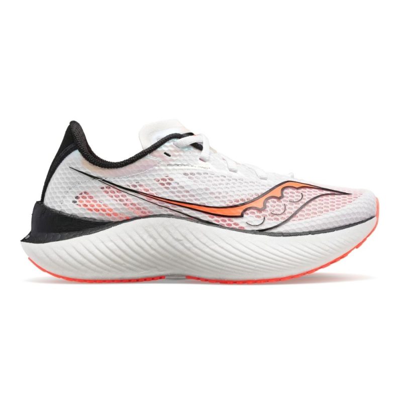 Saucony Women's Endorphin Pro 3 - BlackToe Running#colour_white-black-vizi