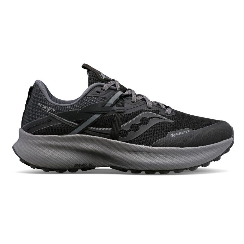 Saucony Women's Ride 15 TR GTX Women's Shoes - BlackToe Running#colour_black-charcoal