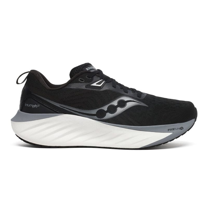 Saucony Men’s Triumph 22 - BlackToe Running#colour_black-white