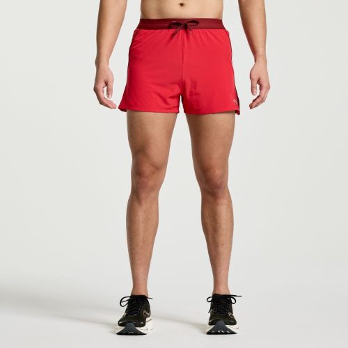 Saucony Men's Re-Imagined Outpace 3" Short Men's Bottoms - BlackToe Running#colour_poppy