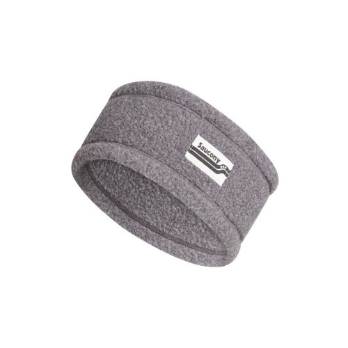 Saucony Rested Sherpa Headband Headwear - BlackToe Running#colour_black-heather