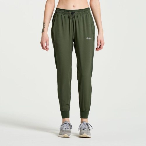 Saucony Women's Boston Woven Cuffed Pant Women's Bottoms - BlackToe Running#colour_climbing-ivy