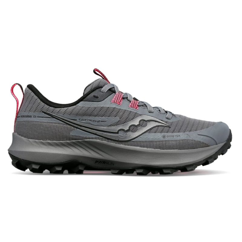 Saucony Women's Peregrine 13 GTX - BlackToe Running#colour_gravel-black