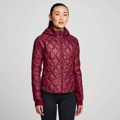 Saucony Women's Solstice Oysterpuff Jacket - BlackToe Running#colour_sundown