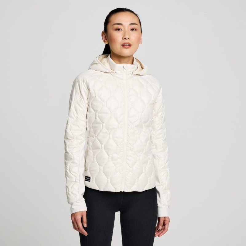 Saucony Women's Solstice Oysterpuff Jacket - BlackToe Running#colour_linen