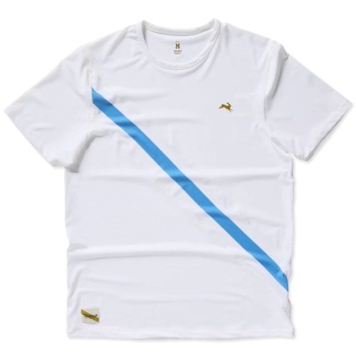 Tracksmith Men's Strata Tee - BlackToe Running#colour_white-ocean