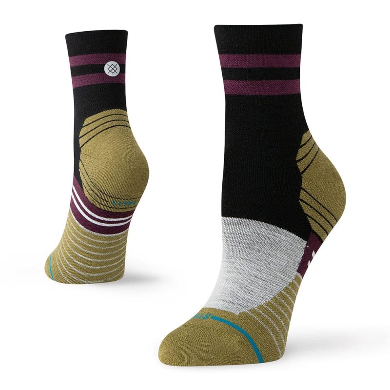 Stance Women's Run Minimal Light Wool Quarter Socks - BlackToe Running#colour_black