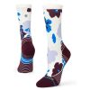 Stance Women's Run Open Fields Crew Socks - BlackToe Running#colour_natural-light-beige