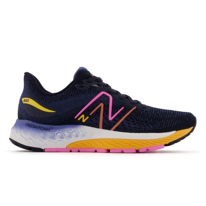 New Balance Women's Fresh Foam X 880v12 - BlackToe Running#colour_eclipse-vibrant-apricot-vibrant-pink-vibrant-orange