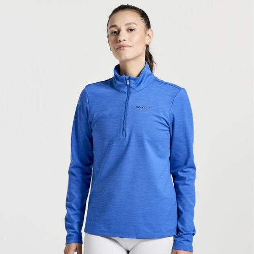 Saucony Women's Solstice 1/4 Zip - BlackToe Running#colour_pool-heather