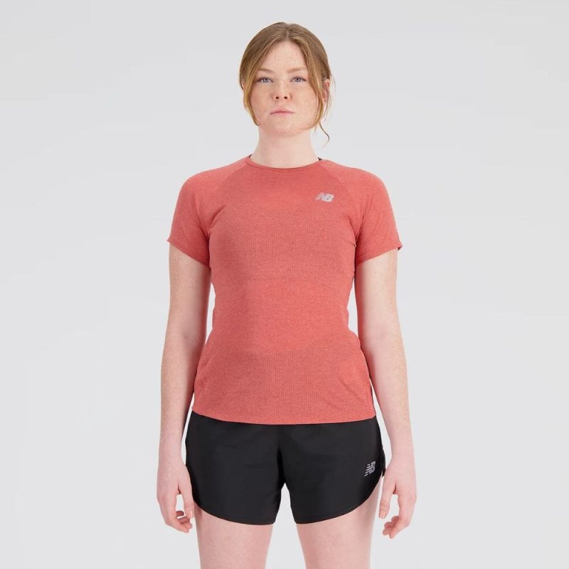 New Balance Women's ICEx Impact Run Short Sleeve Women's Tops - BlackToe Running#colour_astro-dust-heather